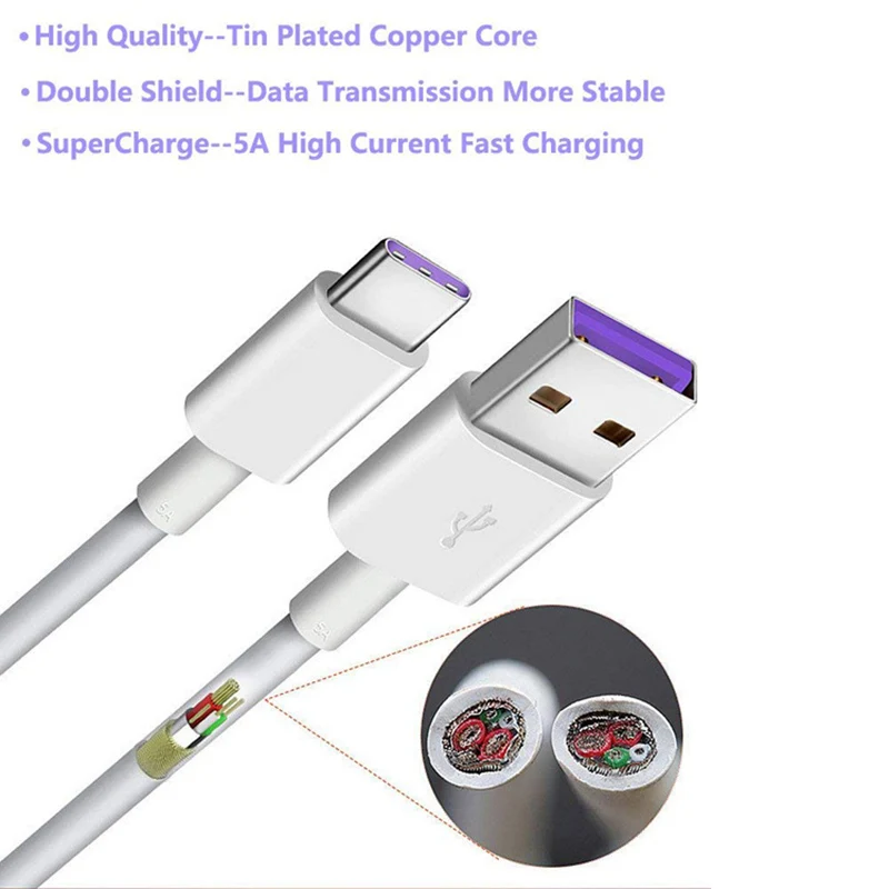 Mobilefox USB Type C Short Charging Cable (12cm / 4.7in) - Universal For Huawei Mate 9 & More
