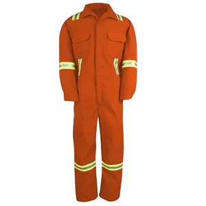 Hi Vis 88% Cotton 12% Nylon  Mining Workmaster Coverall Working Uniform Safety Flame Resistant Coverall
