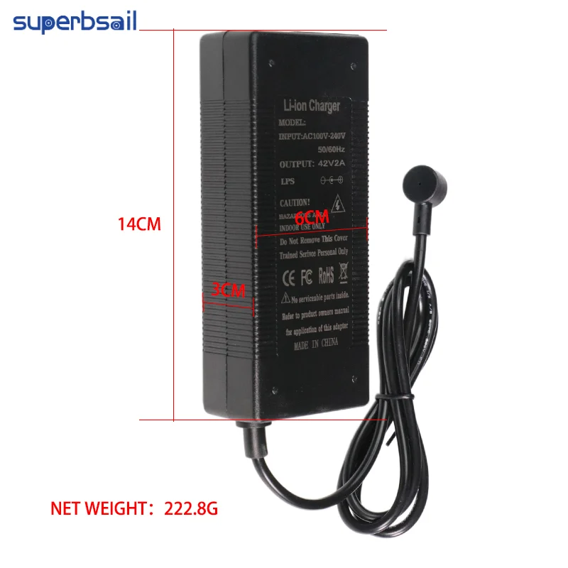 Superbsail 42V 2a Charger For Xiaomi Scooter Mi 4 Pro Power Supply Adapter 42V 2A Mijia Mi4 Pro Electric Skateboard Accessory details