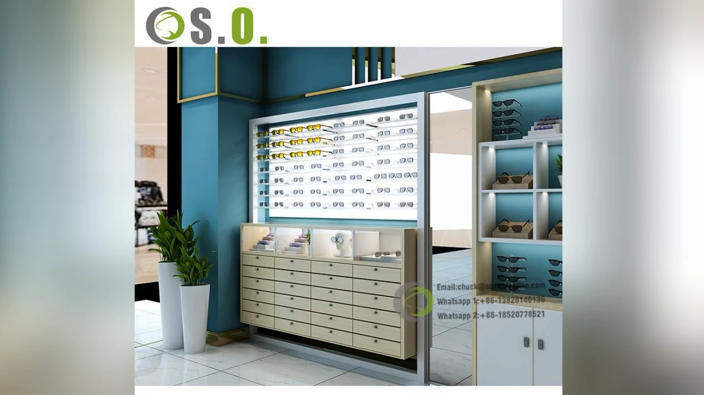 Luxury Display Cabinet Optical Retail Store Counter Top Hanging Display ...
