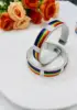 Pulsera arco iris de satén blanco