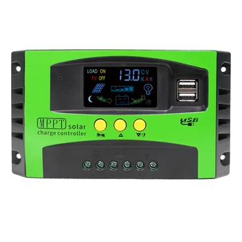 12V 24V Auto MPPT Solar Charge Controller 10A 20A 30A Solar Panel PV Regulator Color LCD Display 5V Dual USB