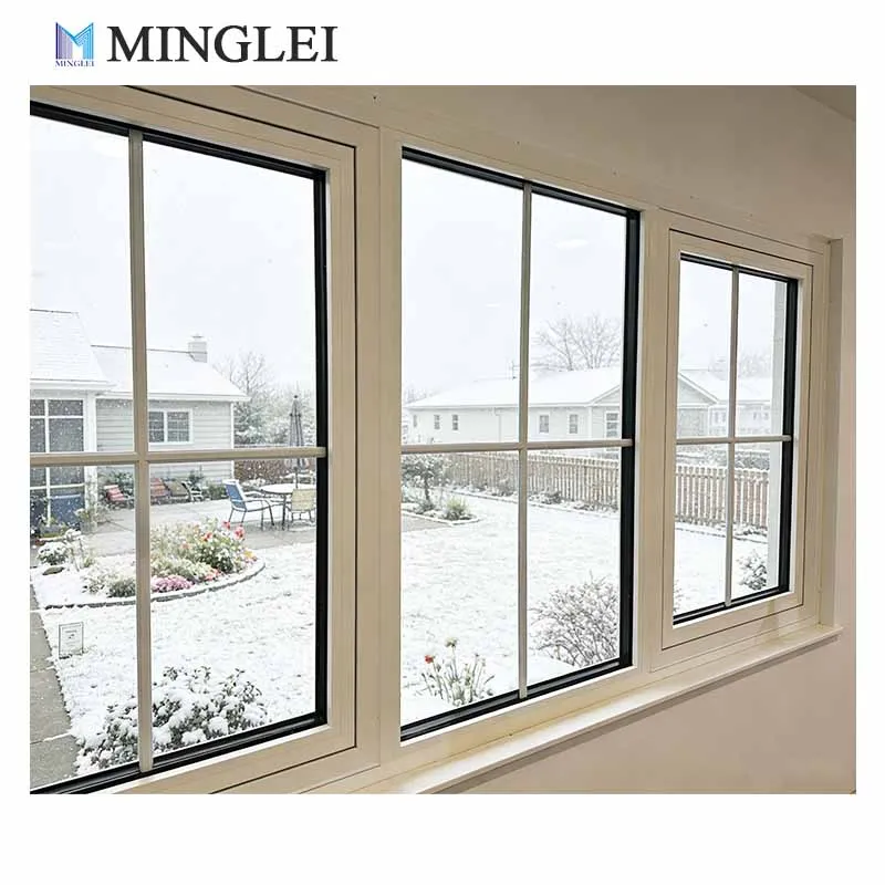 Fuinneoga Alúmanach Amach ón gCúl le Críochnú NFRC, Le Dealramh Gréid, Le Tacar Gearr-Teachta Gearmánach, Le Fuinneoga Cásamónta Sábháilte Fuinniú