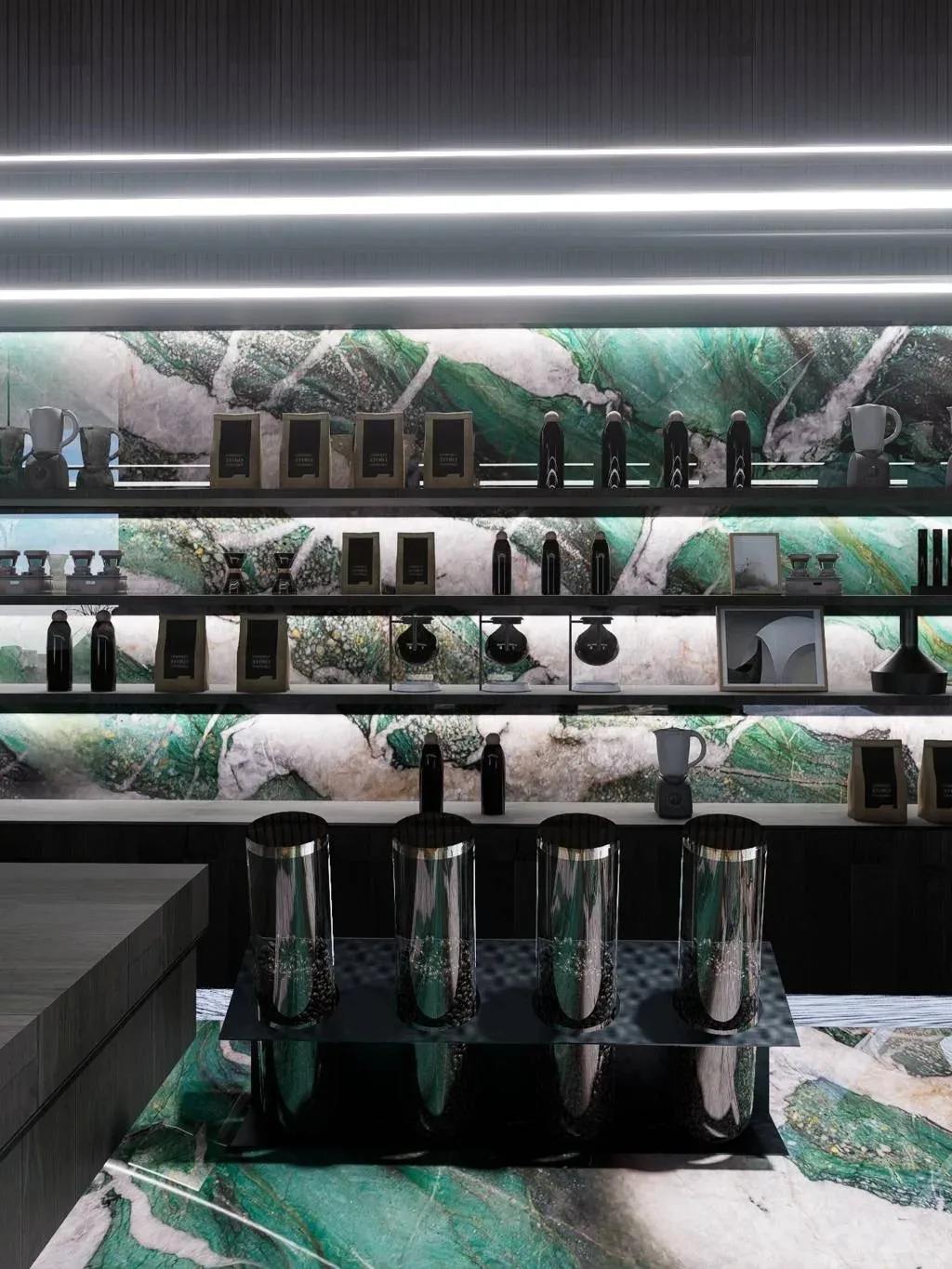 product modern design high quality patagonia green marble slab botanic wave quartzite for villa bar hotel interior stone wall decoration-4