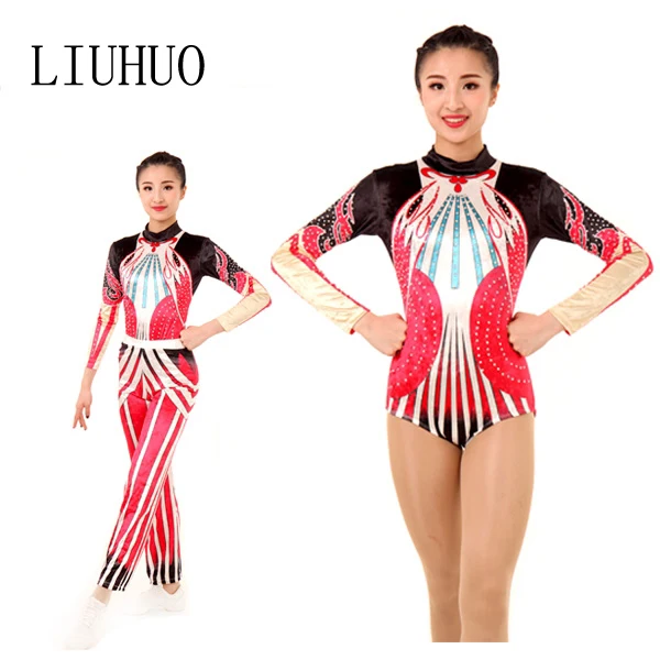 High Quality Aerobic Exercise Gymnastics Performance Costumes Sets Sublimation Dance Ballet Leotards Rhythmic Gymnastics Leotard