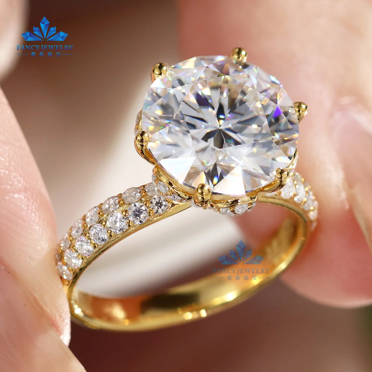 Fancy Jewelry Ring-12 PT950 moissanite diamond