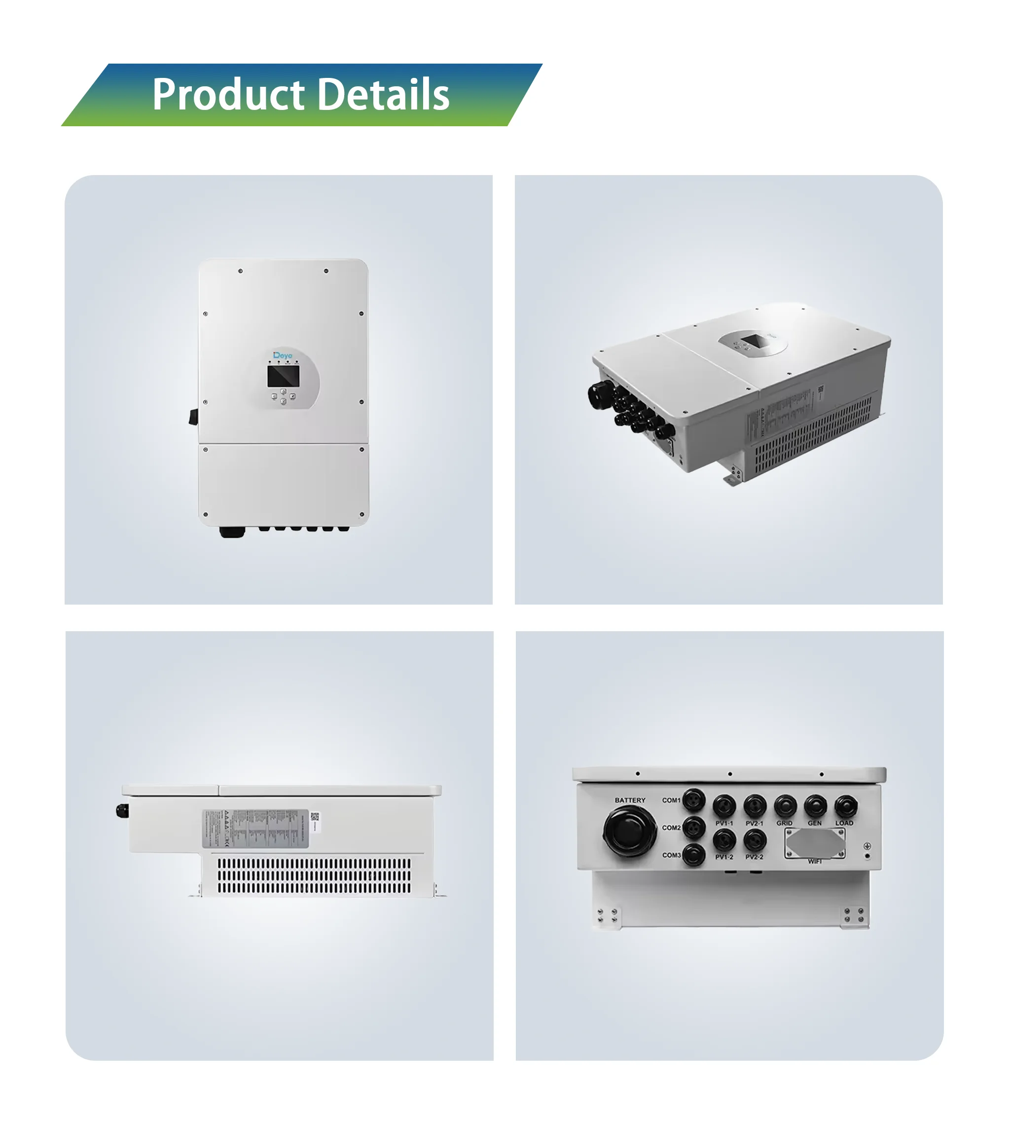 product for deye sun 12k sg02lp1 eu am3 12kw single phase hybrid solar inverter ip65 protection single output for solar system-2