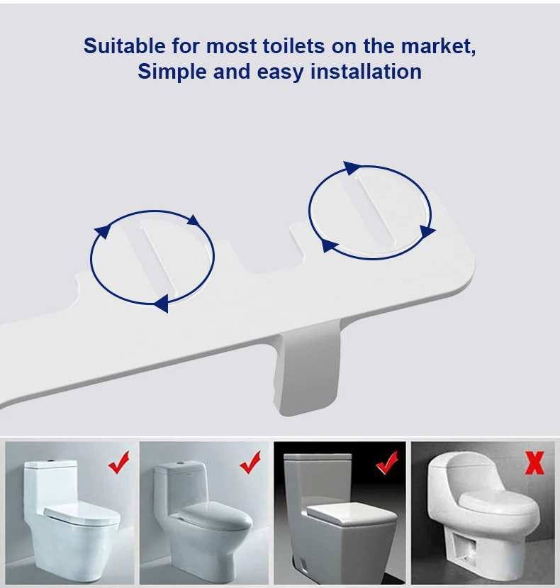 Buy Bidet Toilet attachment Custom Dual Nozzle Self-Cleaning Toilet Bidet Sprayer Ultra-slim Non Electric Shattaf Bidet factory