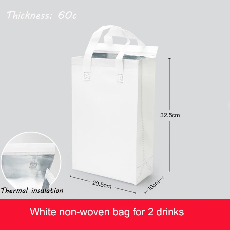 Takeout Packaging Bag Non woven Bag Thermal Insulation Fast Food Lunch Beverage Package Bags factory