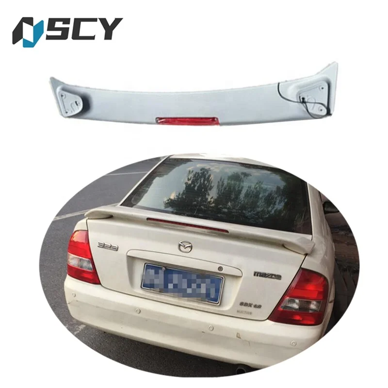 Hyper Wings Unpainted Factory Style Spoiler For Mazda Protege 1999-2003 W/ LED - Pedestal Type