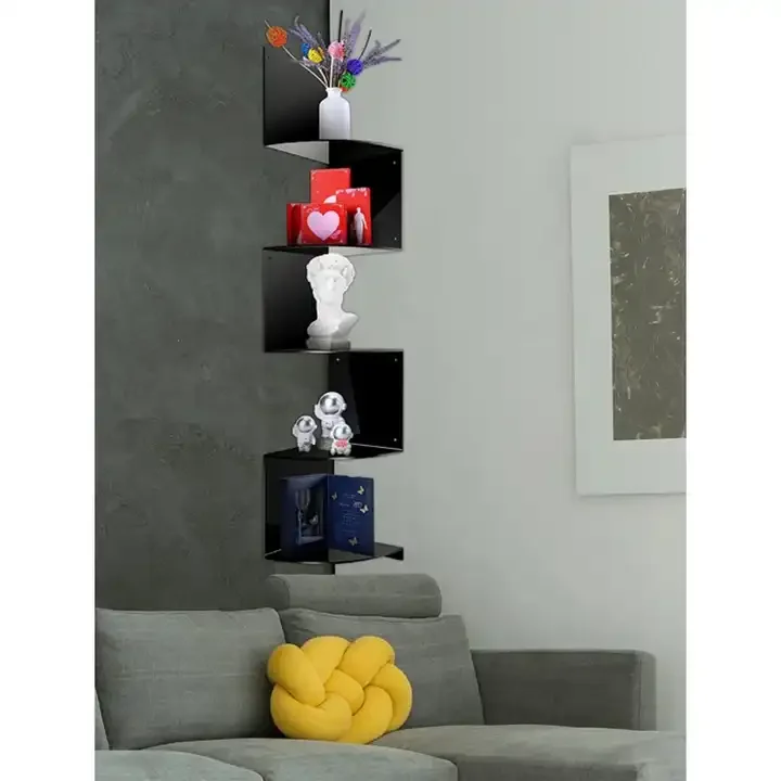2024 Acrylic Floating Corner Shelf Wall Mount Corner Shelf For Living