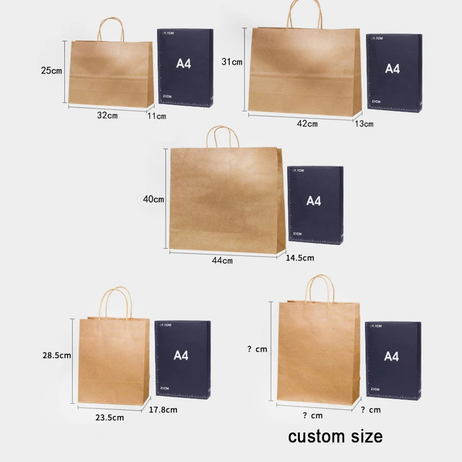 Mu Fm Wholesale Custom Kraft Paper Twisted Handle Shopping Carrier Bag Paper Bags With Your Own