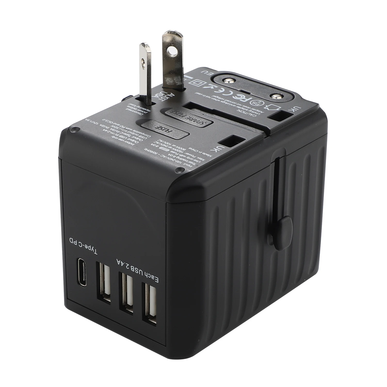 Universal Travel Adapter Type C PD 30 W Plug All in One Travel Adapter Universal World Wide Travel Charger Adapter Plug