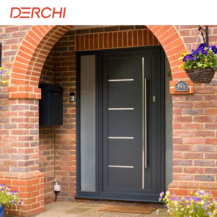 Residential Project Europe Aluminum Security Doors for Houses Exterior Front Villa Entry Doors