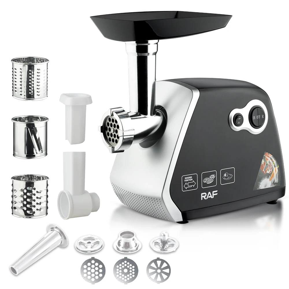 Raf Stainless Steel Meat Grinder Large Capacity 350w Detachable Parts Stainless Steel Storage Box Multifunc 2023 New