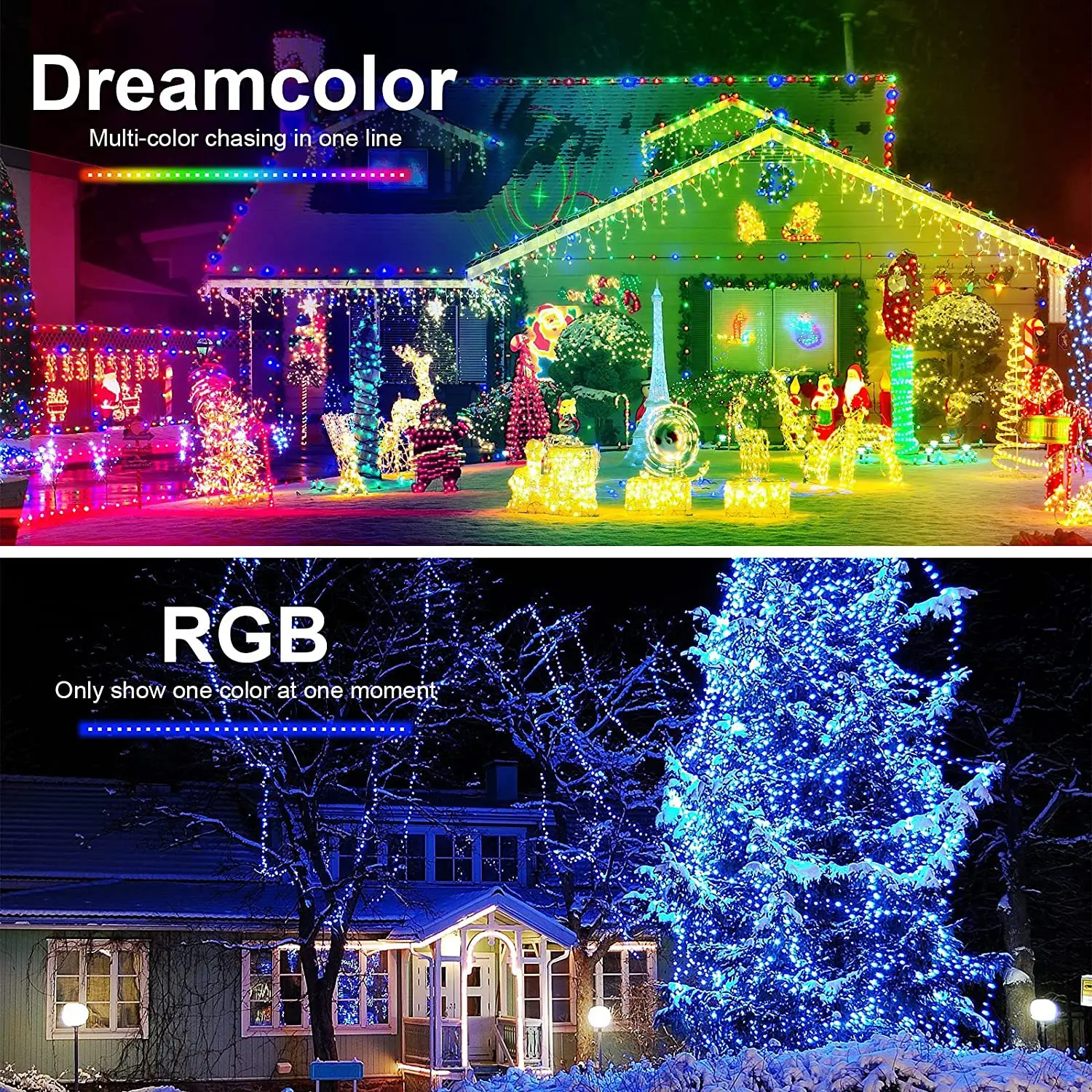 APP Remote Control LED  Christmas Tree Lamp Decoration USB Plu IP65waterproof Outdoor Indoor RGB Dreamcolor  Holiday fairy Light