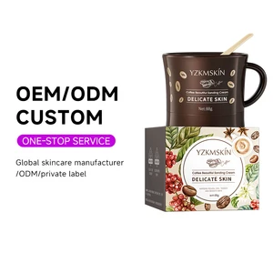 OEM ODM Beautiful Sanding Cream Face Deep Cleansing Exfoliator Spa Organic Natural Whitening Body Skin Care Sugar Coffee Scrub