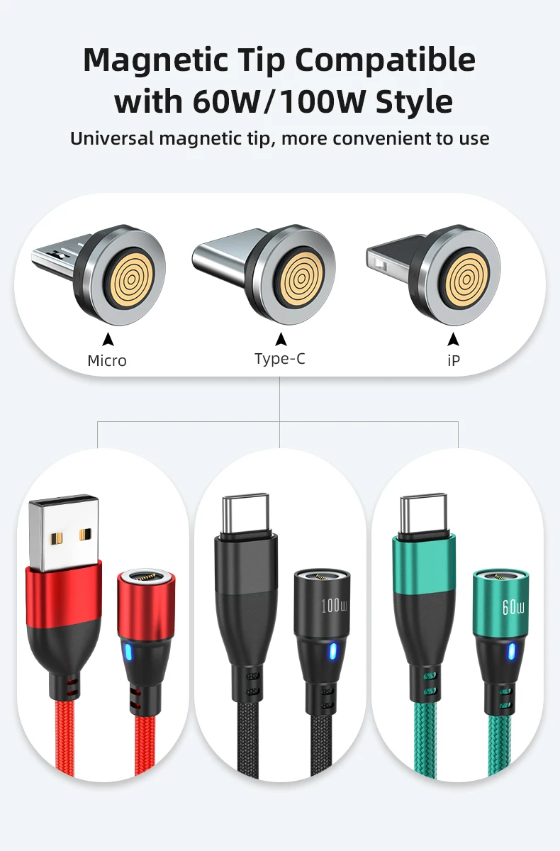Greenport 2022 Newest Version 3 In 1 Cable Charger 360
