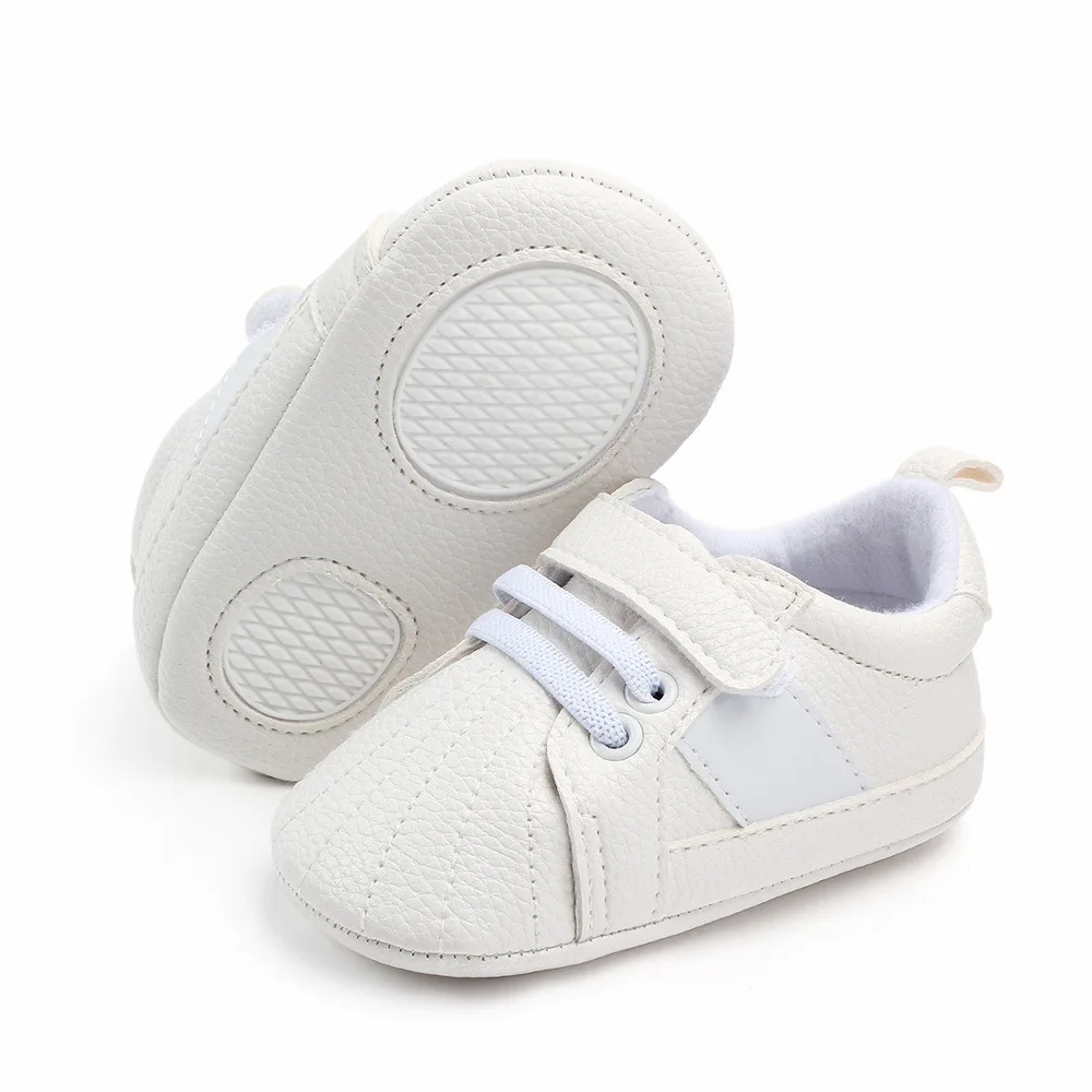 Baby Shoes Pu Leather Sneaker Striped Toddler First-Walkers Anti-Slip Soft-Sole New Casual Infant Shoes supplier