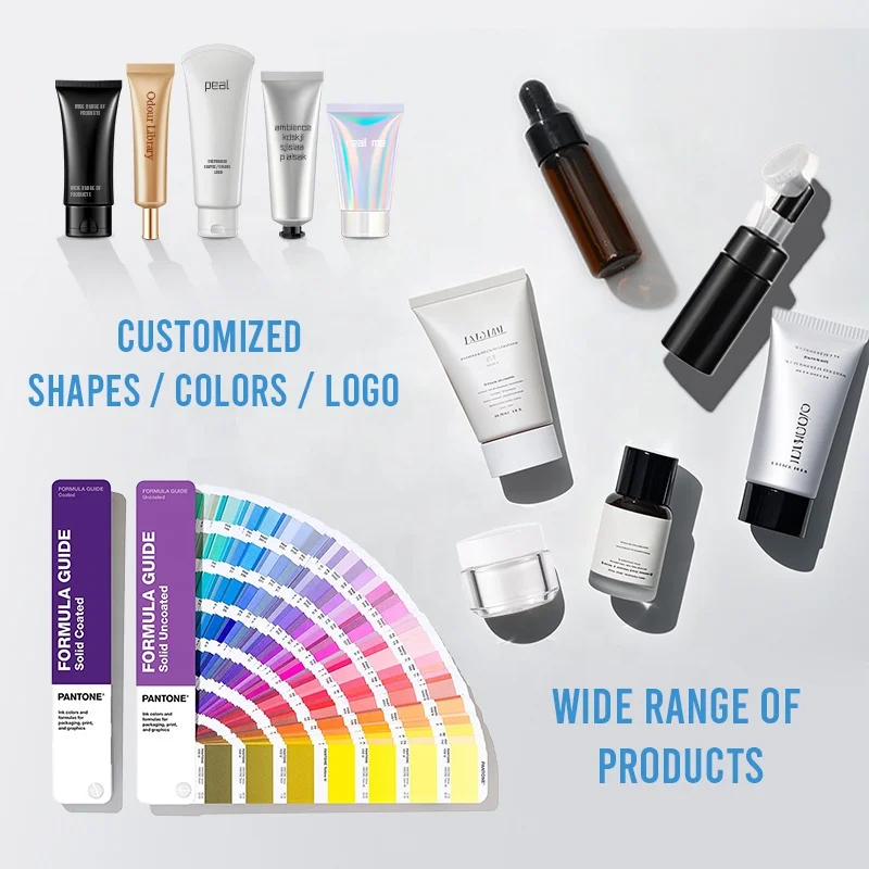 Cosmetic Plastic Soft Tube with Brush and Functional Head  for Lip Gloss and Massage Support Customization and Free Samples