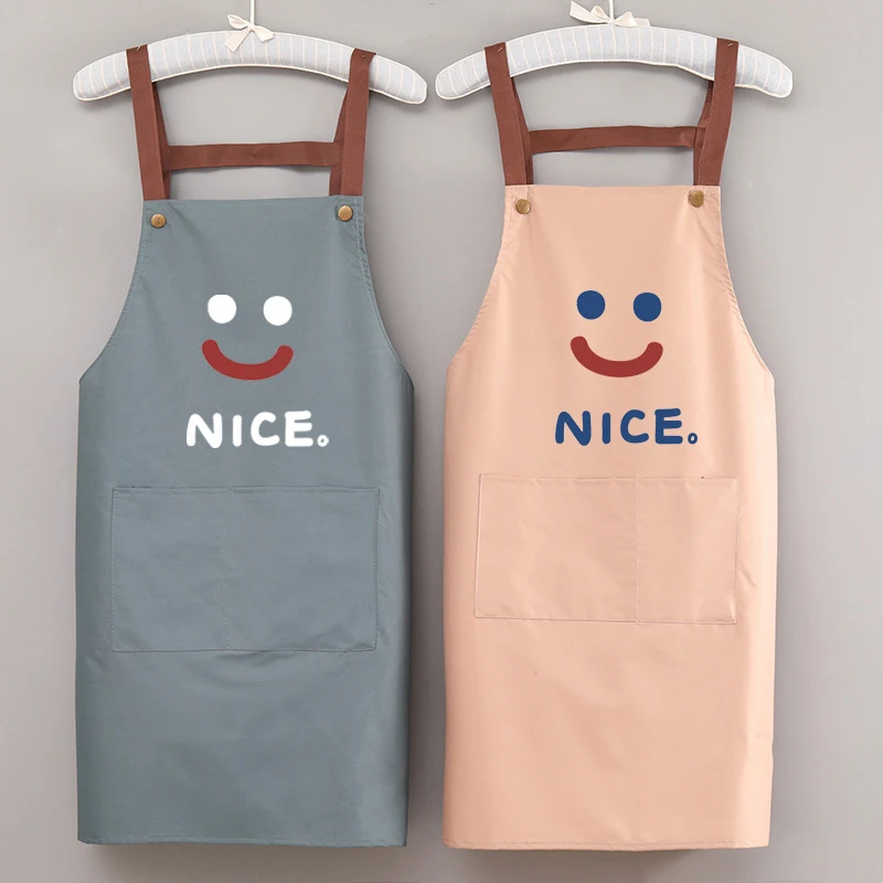 Durable Cotton Bib Apron for Hairdressers Chefs Kitchen Server Custom Logo Printed Waterproof Canvas Pockets Restaurant