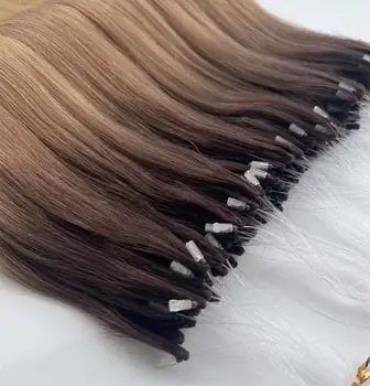 Amara  Wholesale Price customized color 24 inches 100 Gram  Per Piece Micro Ring Loop Brazilian Human Hair Extension
