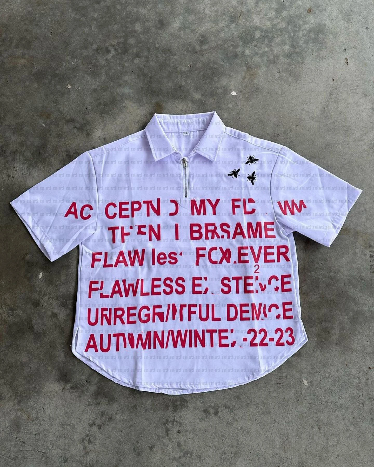 Custom Summer Tshirt Short Sleeve Heavy Weight Cotton Boxy Fit Screen Print Zip up Plaid Polo T Shirts Dress Work Shirts for Men gallery 7
