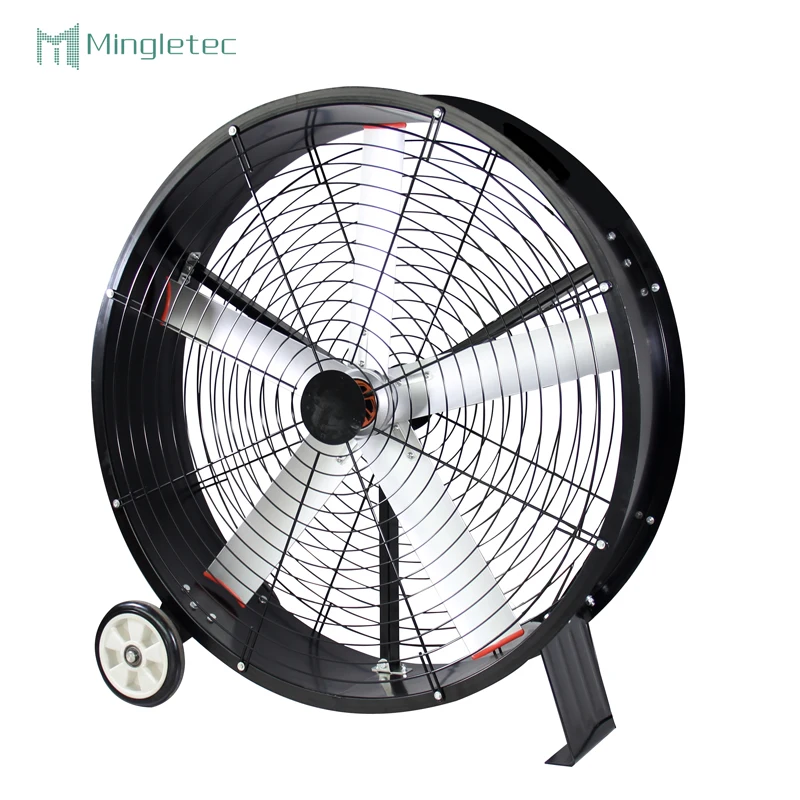 Commercial Moveable High Power Rolling Gym Greenhouse Floor Stand Ventilation Exhaust Drum Fan