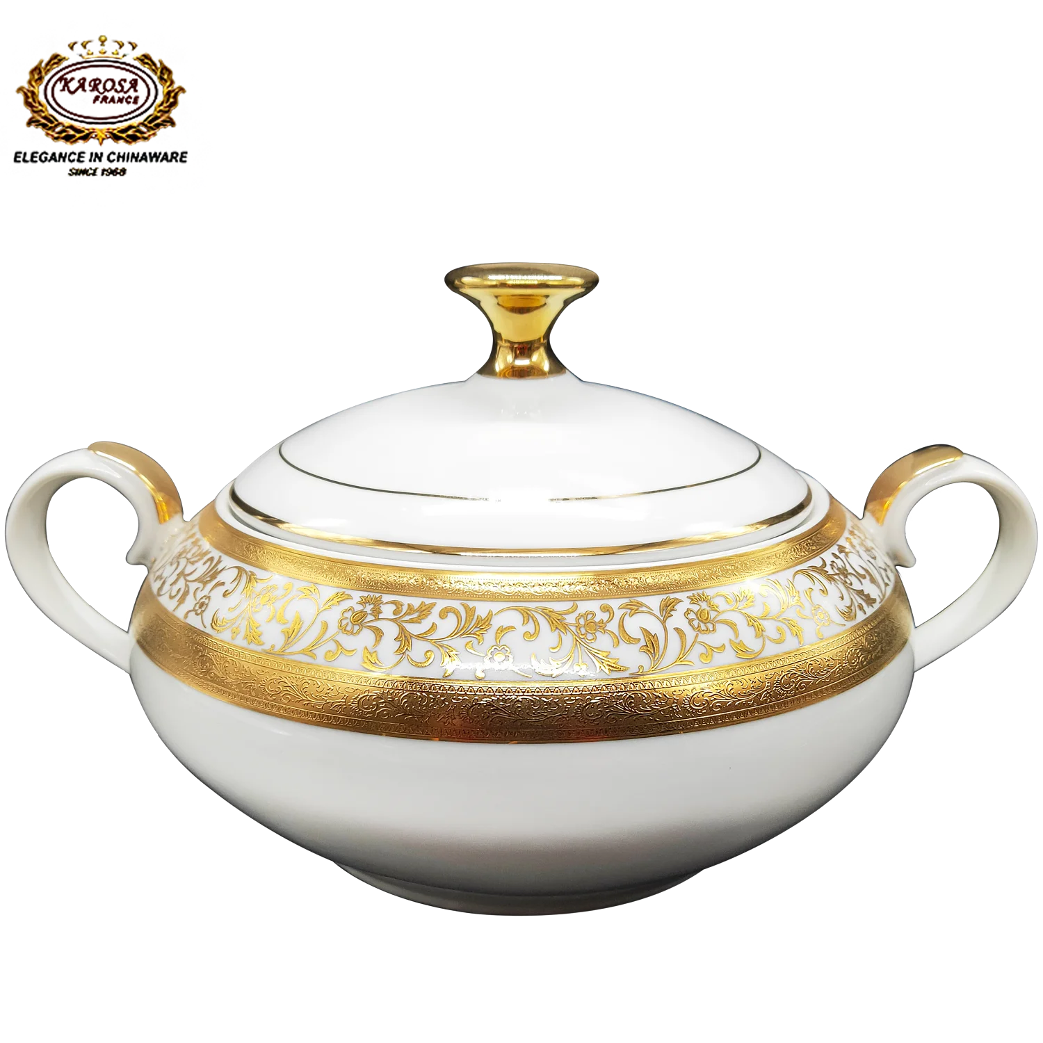 Embossed Gold Dinner Set of Both Porcelain and Bone China in Luxury Style