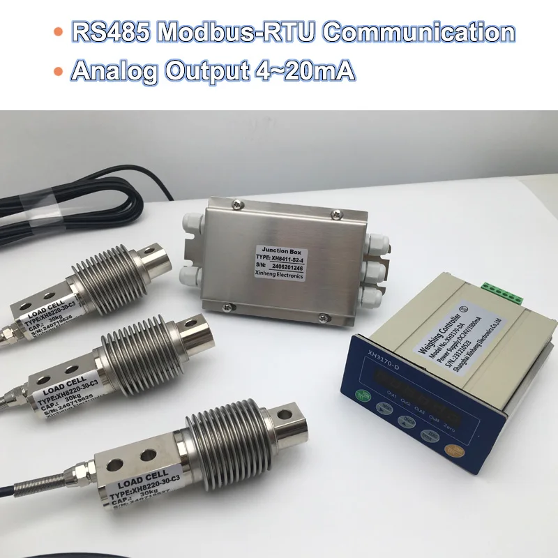 Hopper Weighing Scale System Bending Beam Bellow Type Load Cell Controller Rs485 Weighing Transmitter