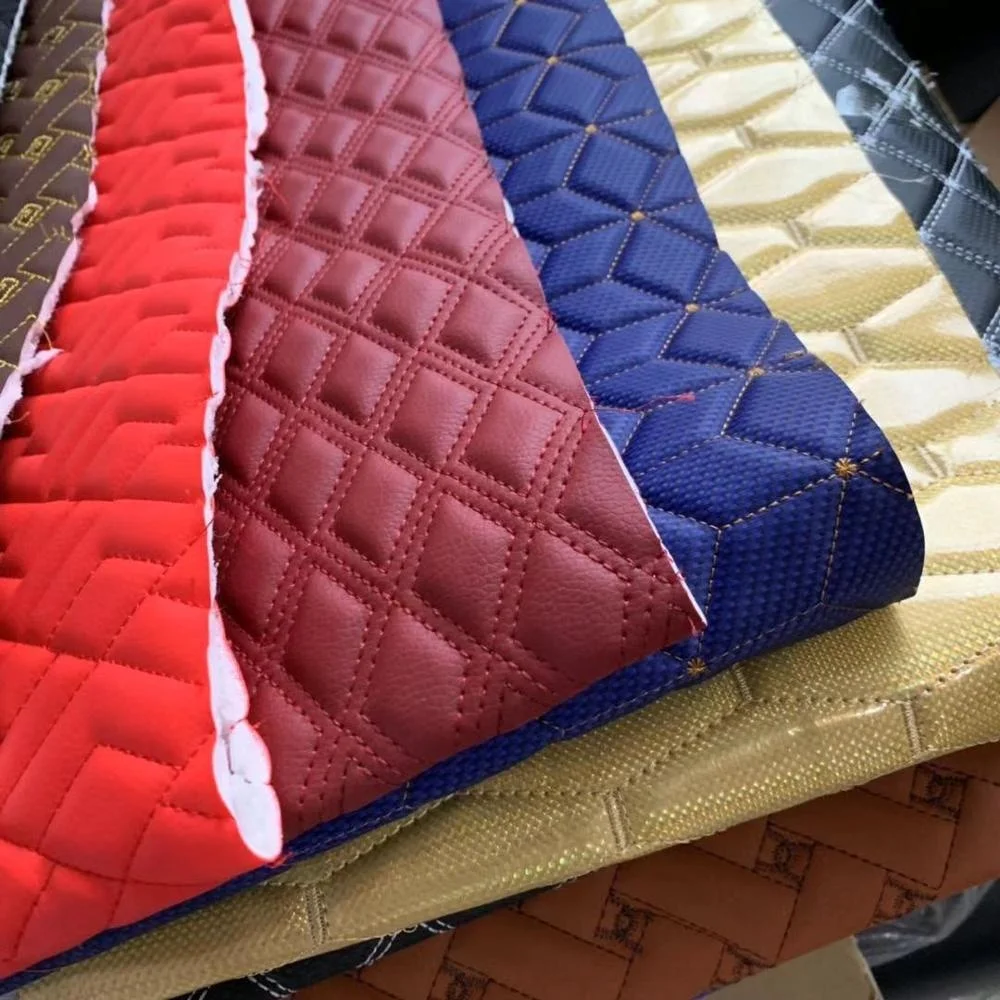 Sponge Stitched PVC Rexine Leather Fabric