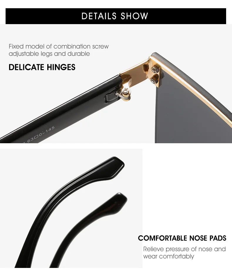 VASHAP 10138 2021 New Unique Oversized Sunglasses One Piece Plastic Metal Designer Shades clear Women Men Retro Sun Glasses UV40