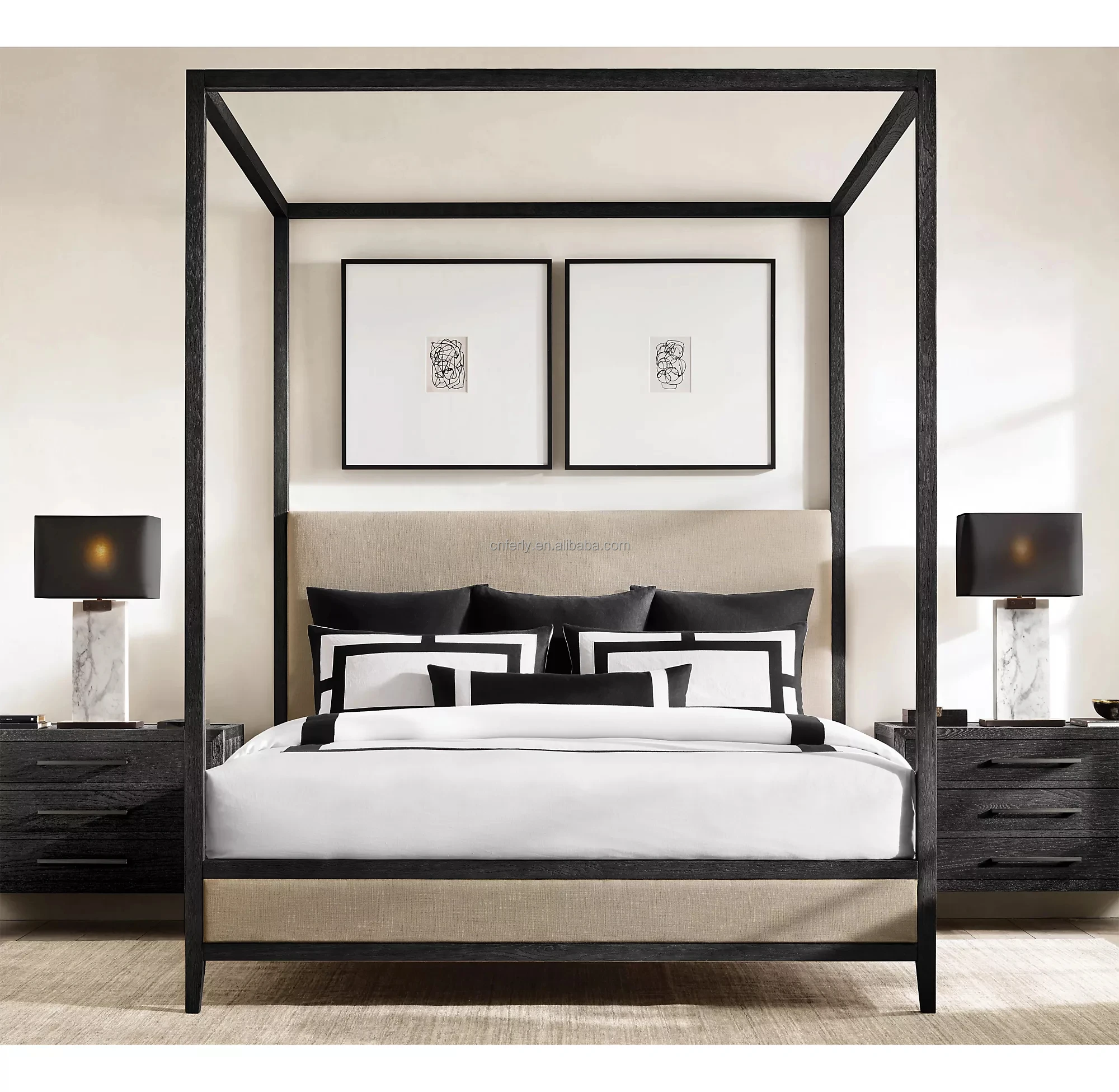 Luxury Modern Home Furniture Wooden Bed Bed Room Reclaimed Russian Oak