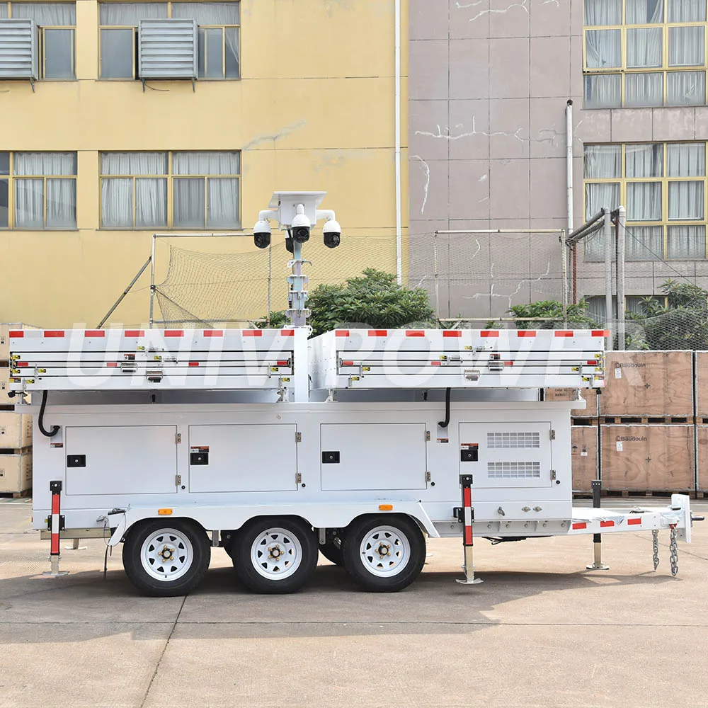Solar Mobile Energy Storage Trailer with CCTV Camera Backup Power Solar Energy System