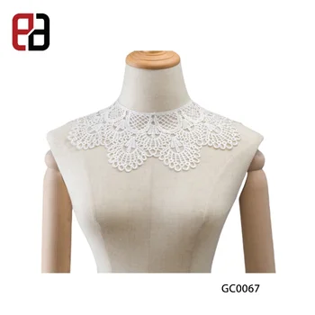 2020 Custom Embroidery Fashion Blouse Collar Lace Round Neckline