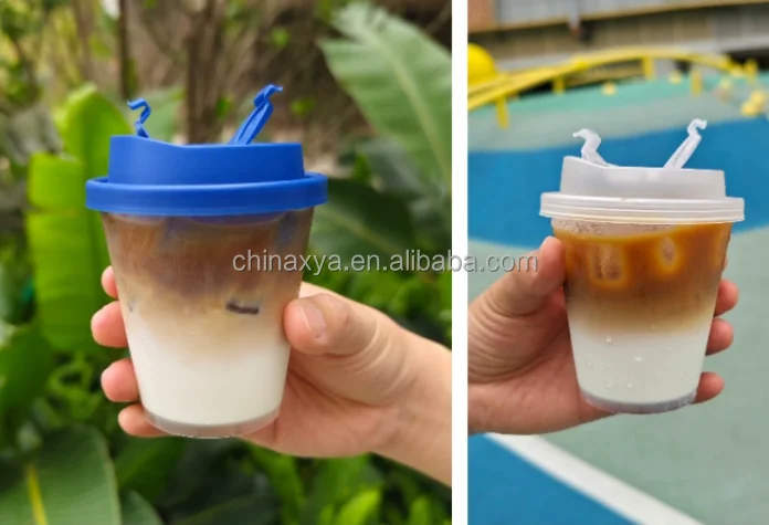 High Quality Disposable Plastic Cup Easy Green Plastic Coffee Cup Milk tea Juice Beverage Cup with Lid supplier