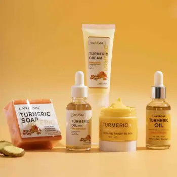 Custom Organic Repair Clean Anti Acne Aging Wrinkles  Inflammatory Tighten Shrink Pores Facial Skin Whitening Cream Turmeric Set