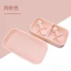 Meat pink-lunch box silicone fork spoon