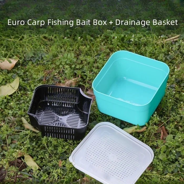 carp fishing bait boxes 2025 New Brand Inner Frame Bait Box with Drain Basket Earthworm Holder Live  Bait Storage Box for Carp Fishing
