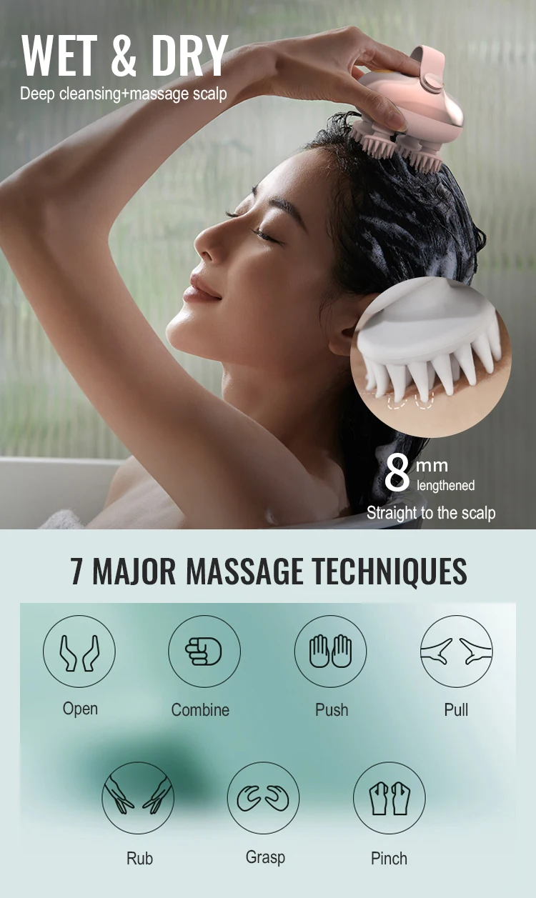 2024 Trending Head Massage Machine Silicone Scalp Massager Tools Head
