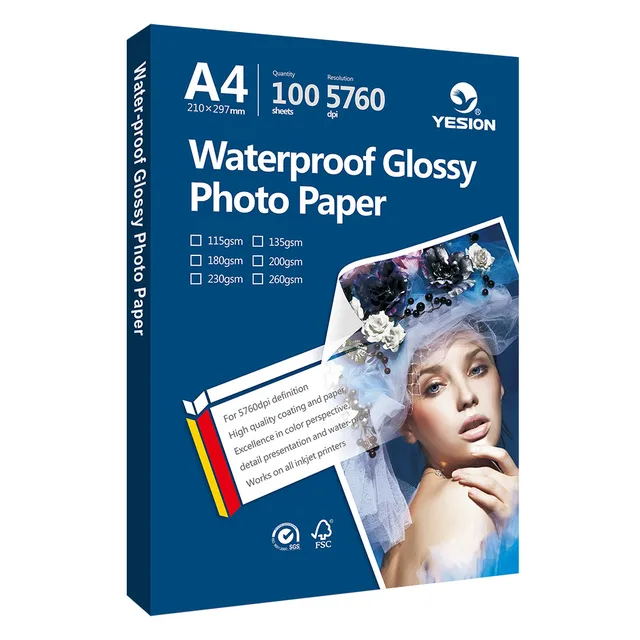 Yesion High quality 115-260gsm glossy inkjet photo paper a4