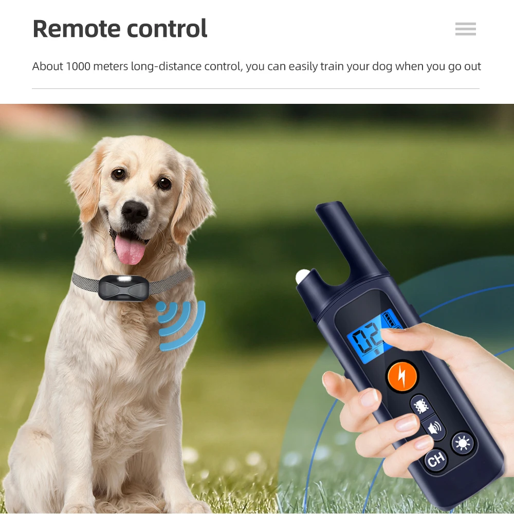 Addestratore Cani Linkpal Collare Addestramento Cane A Shock Ricaricabile - Telecomando Fino A 875 Iarde, Impermeabile IP67, 3 Modalità Collare Antiabbaio - 13