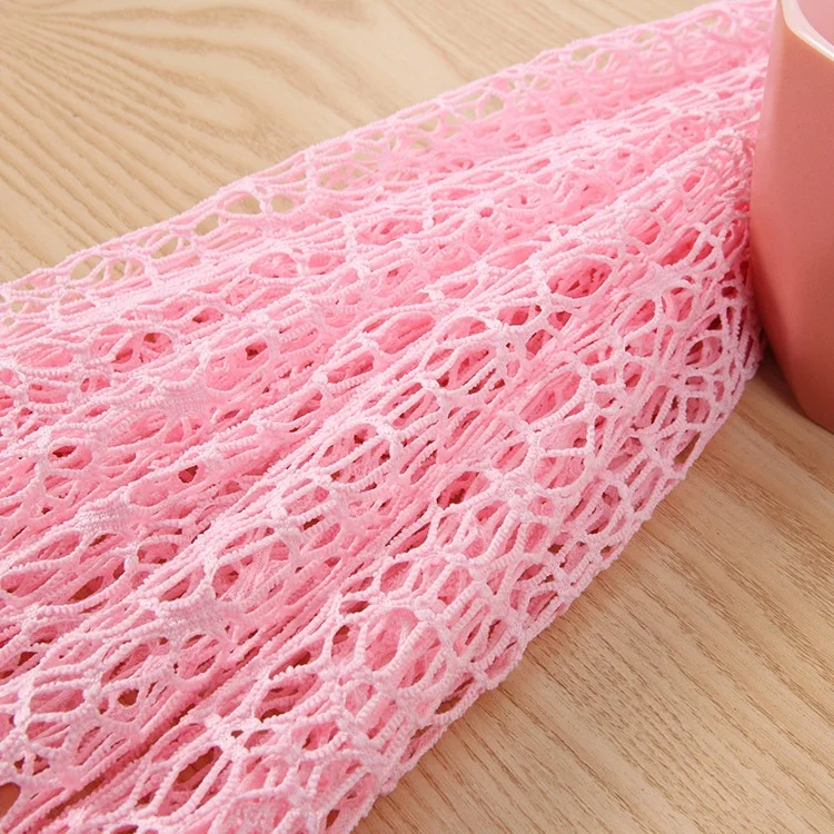 RTS 6 Colors Hollowed Out Polyester Spandex Spider Web Tulle Embroider Mesh Lace Fabric for Stage Fashion Clothing Fabric