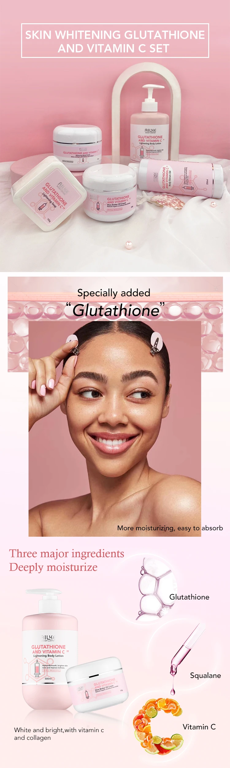 Skincare Set Whitening Butter Body Cream Firming Body Oil Lightening