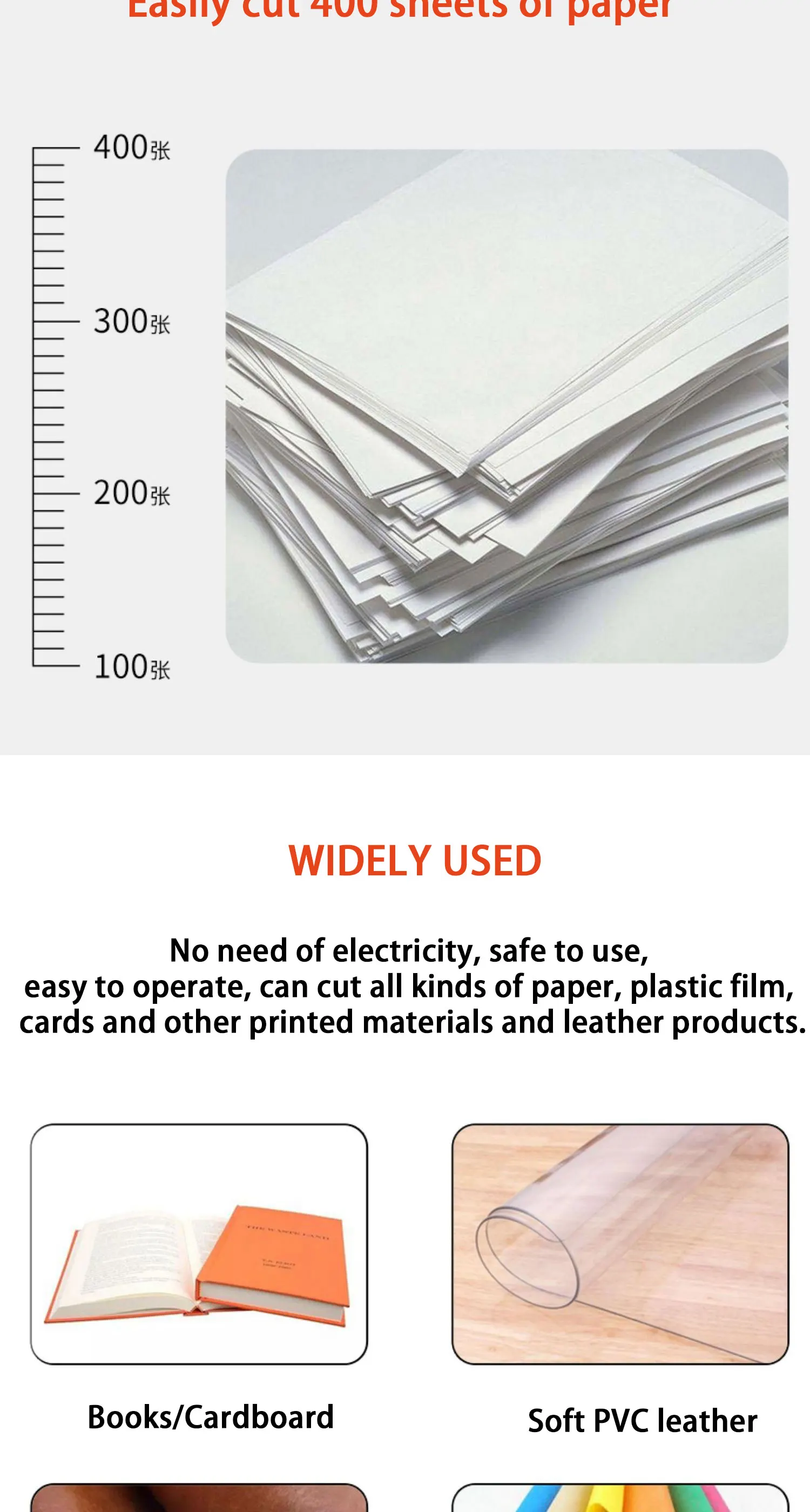 Guillotine Cutter Desktop A4 Size Heavy Duty Manual Paper Cutter With