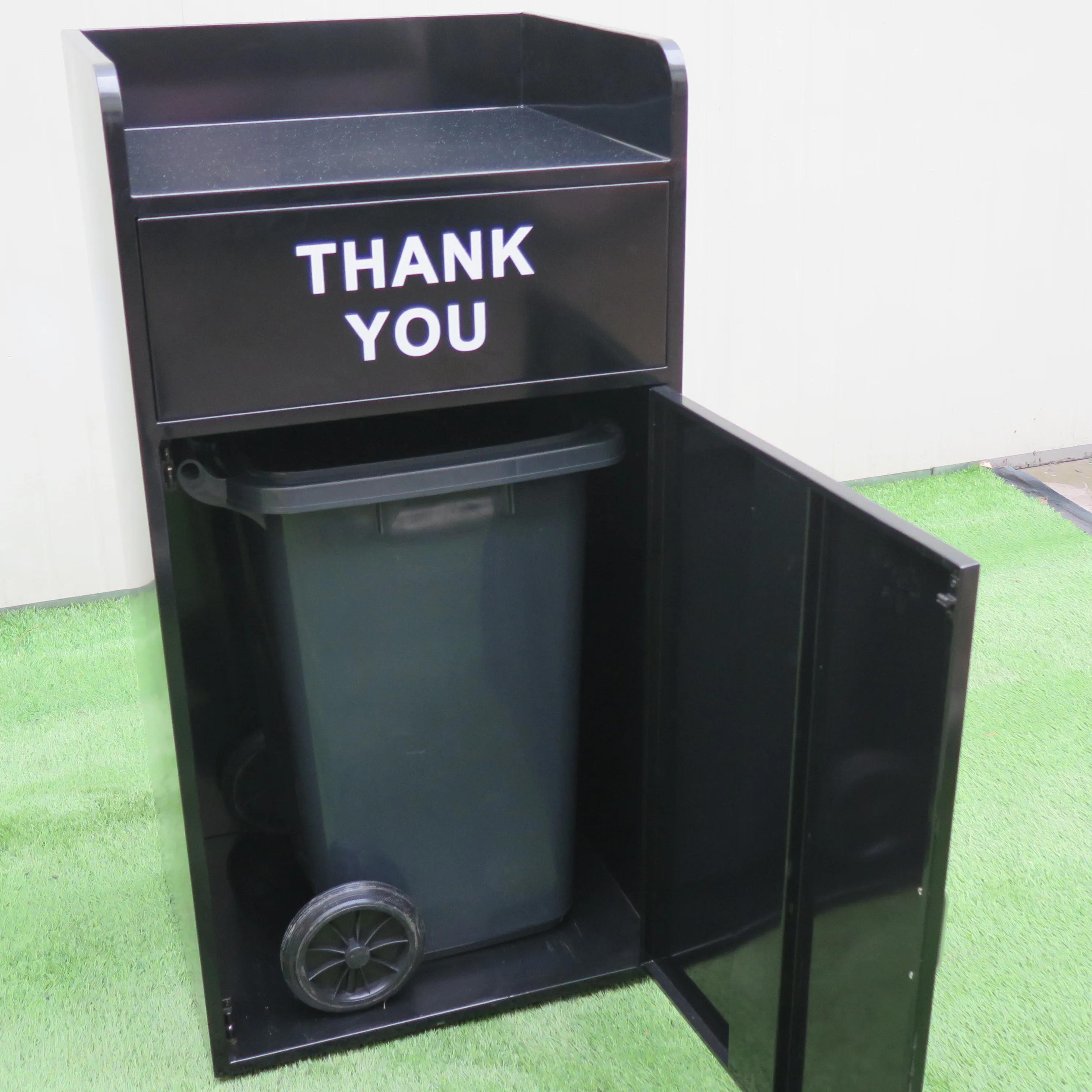 Chain Restaurants Used Trash Bin Fast Food Stainless Steel Commercial Garbage Bin with Plastic Inner Box