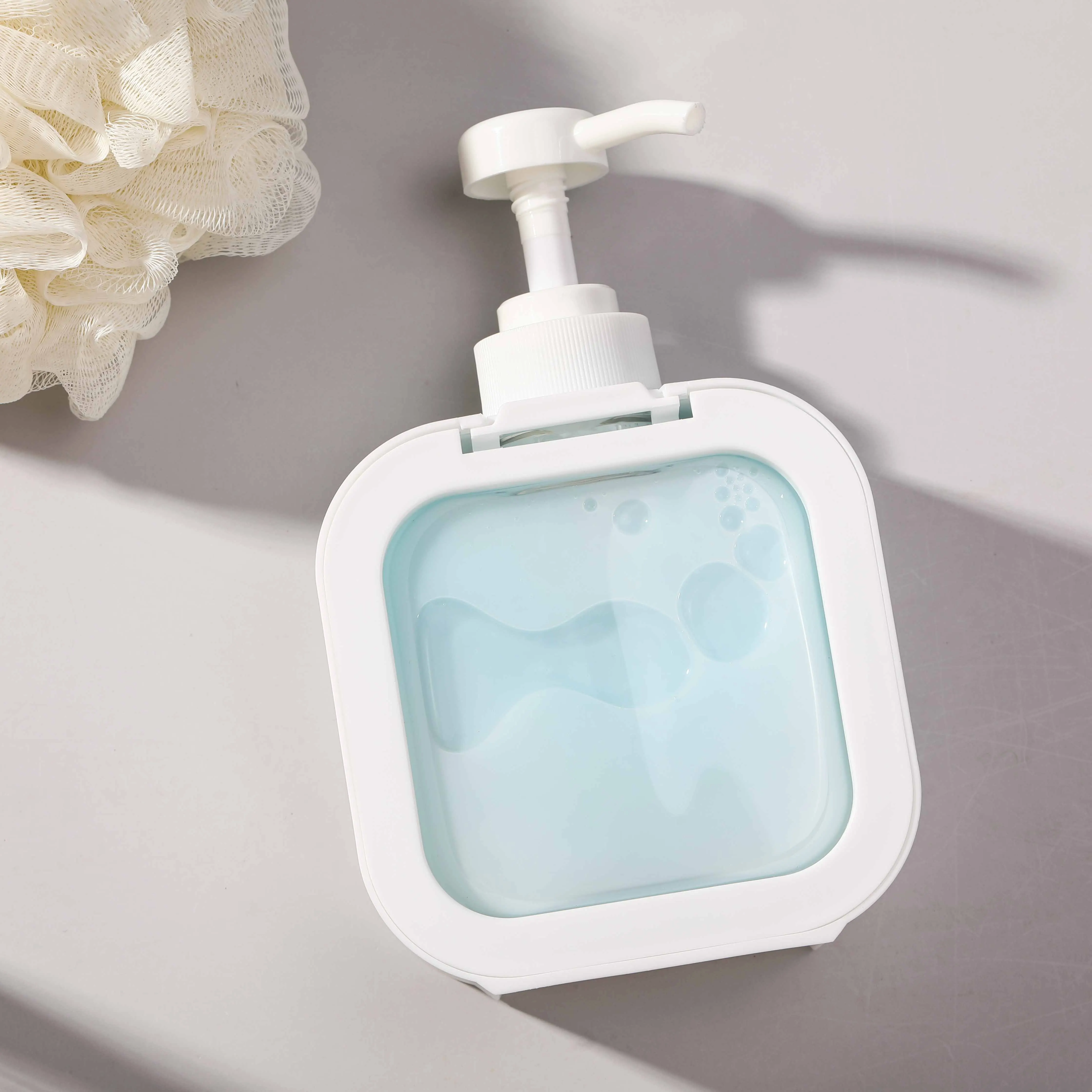 500ml Square White Shaped Liquid Soap Bottles Plastic Cosmetic