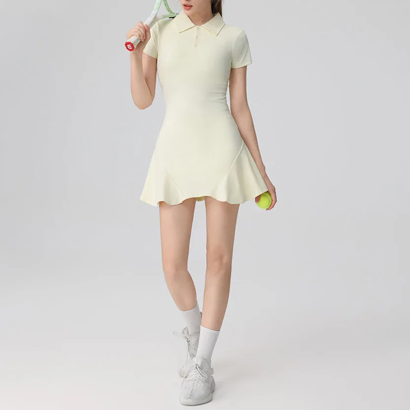 YIYI Casual Sports Tennis Dress Slim-Fit Polo Collar Golf Outfit Sets for  Women Short Sleeve Sports Dresses with Built-in Shorts| Alibaba.com