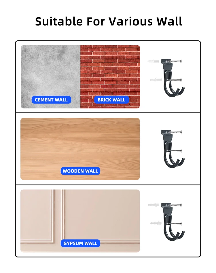 Storage Wall Hook Modular Garage Hooks Garage Wall Organizer Panel Heavy Duty Hooks for Hanging Tool factory