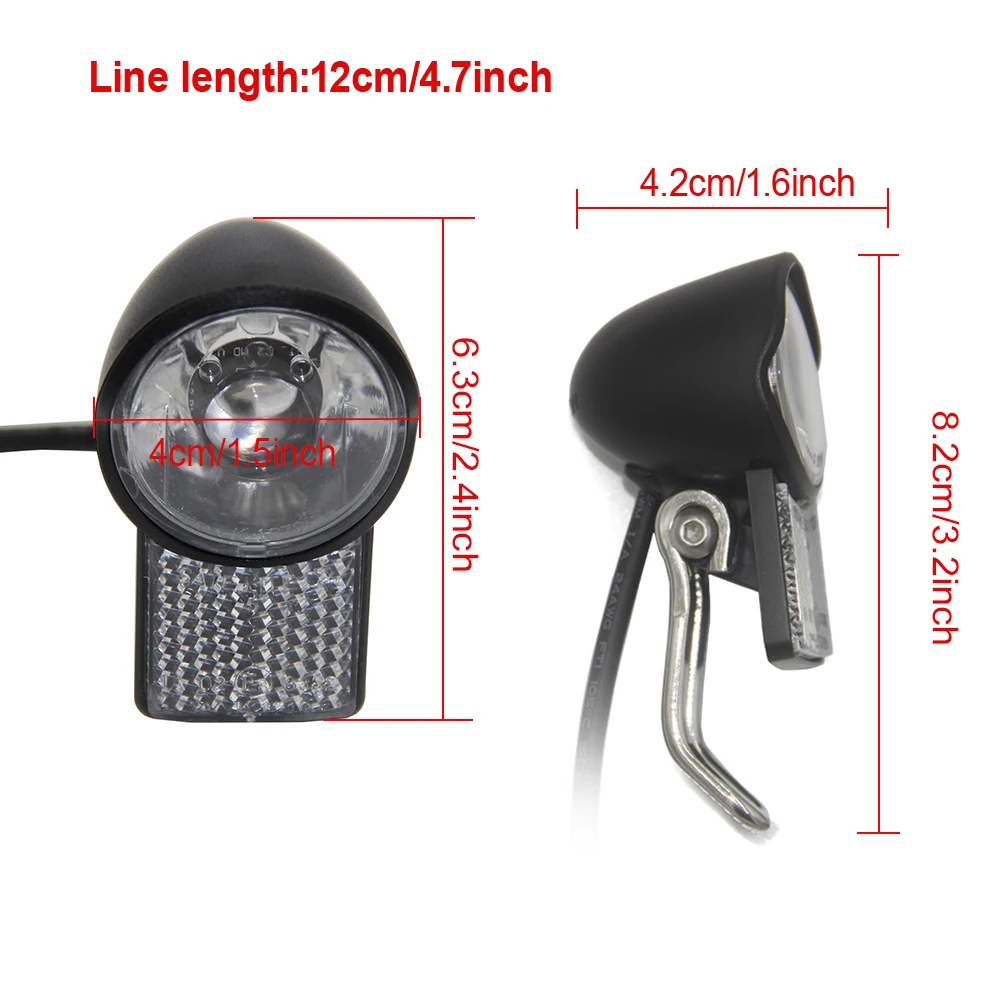 Factory Custom design 2-Pin Waterproof Front Light Electric EBike & Bicycle Headlight Electric Scooter Spare Parts
